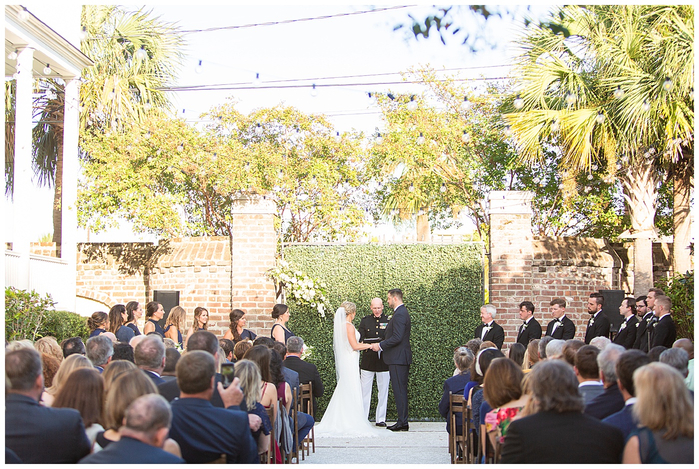 wedding ceremony at the gadsden house in charleston