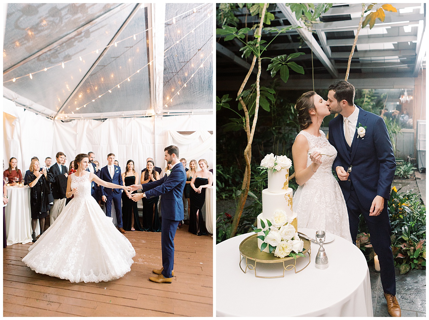 bride and groom at their reception in charleston south carolina