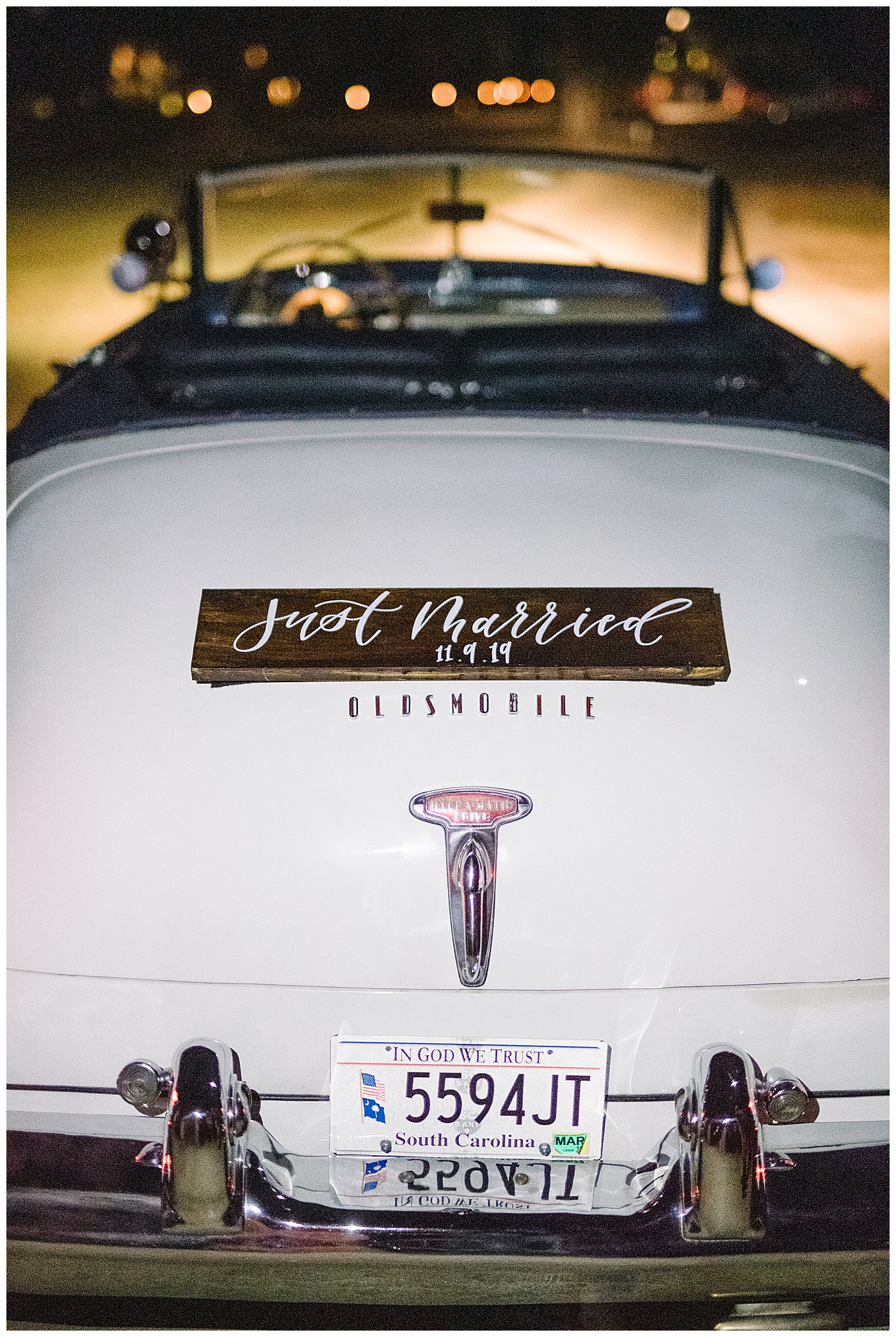 just married getaway car