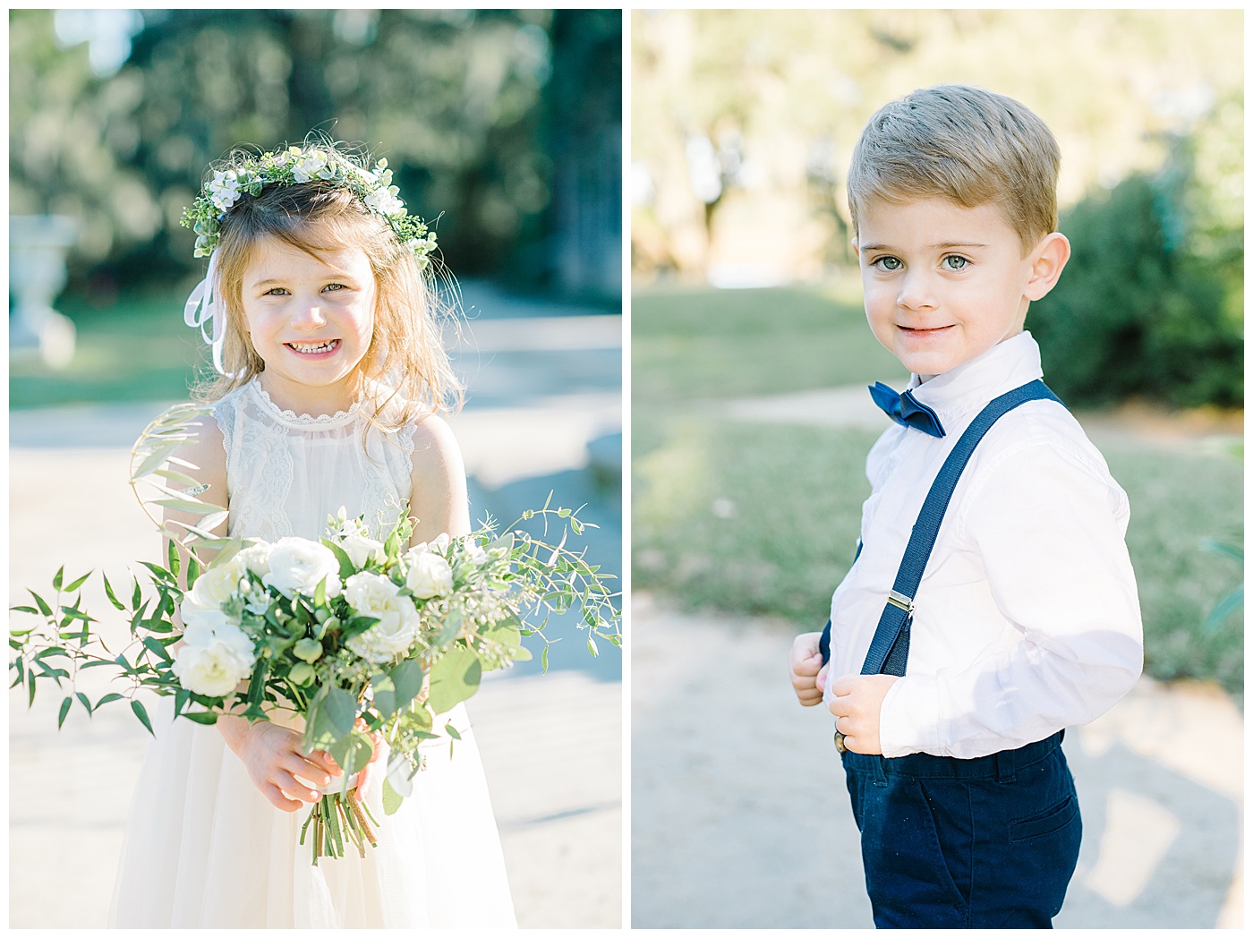 flower girl and ring bearer in charleston