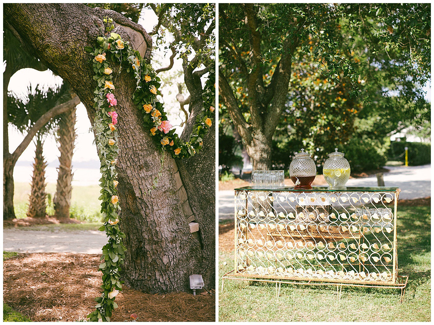 southern wedding decor in lowndes grove 