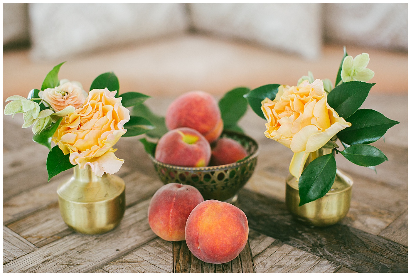 peach wedding decor