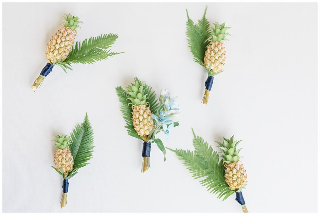 pineapple boutonnieres 