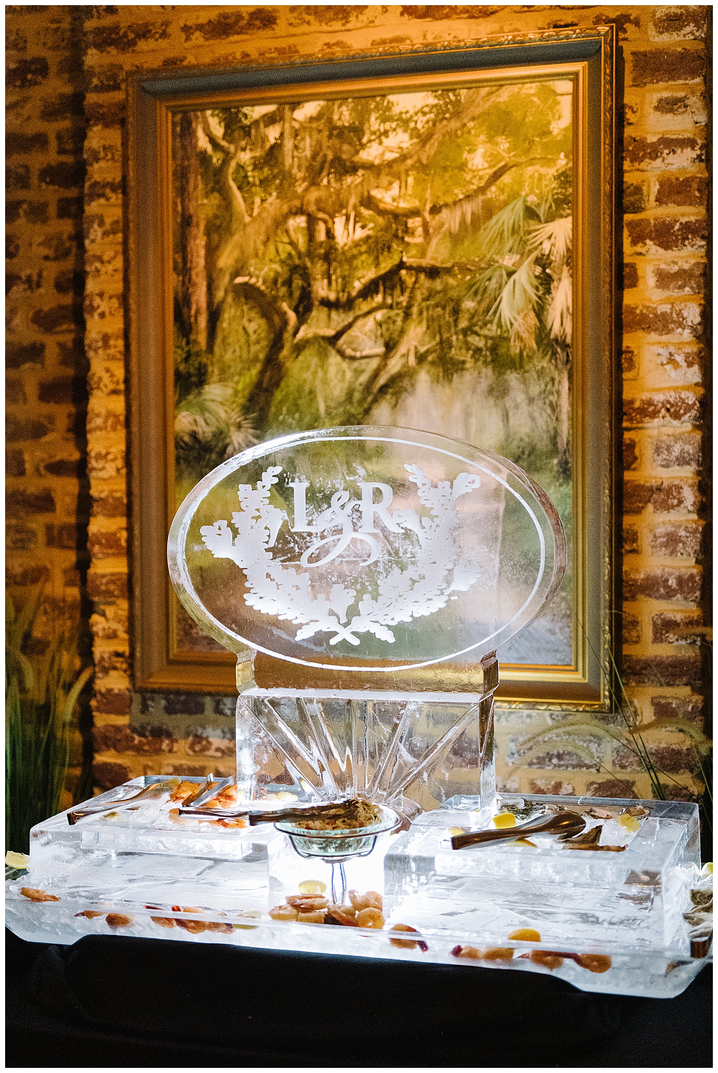 wedding ice sculpture rehearsal dinner